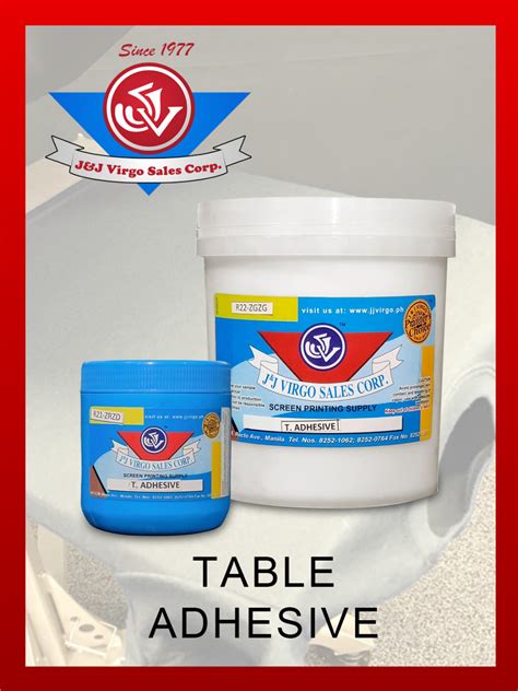 J J Virgo Sales Corp TABLE ADHESIVE For Silk Screen Printing Shopee