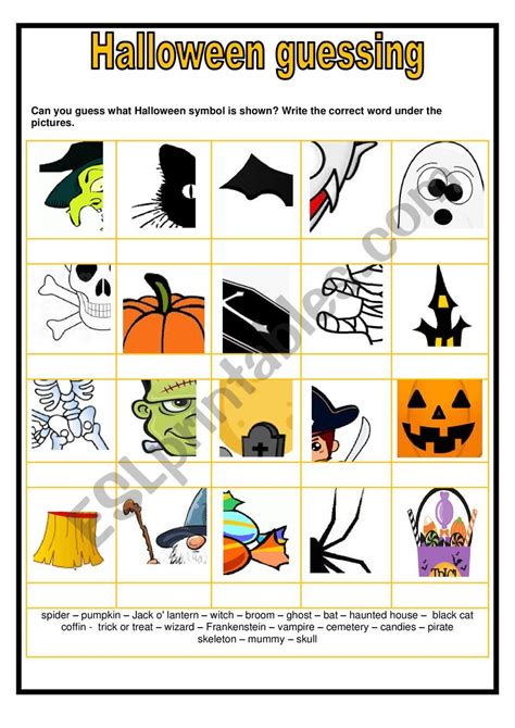 Halloween Guessing ESL Worksheet By S Lefevre