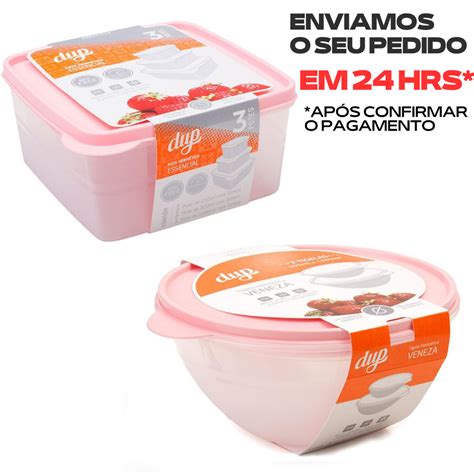 Kit Conjunto de 5 Potes Vidro Hermético Marmita Tampa 250 500 e