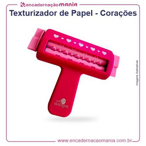 Texturizador de Papel Corações TEX002 Encadernação Mania Loja