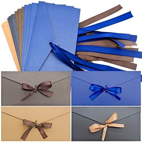 20 Pcs Envelopes, Kraft Envelopes Gift Card Envelopes with Ribbon ...