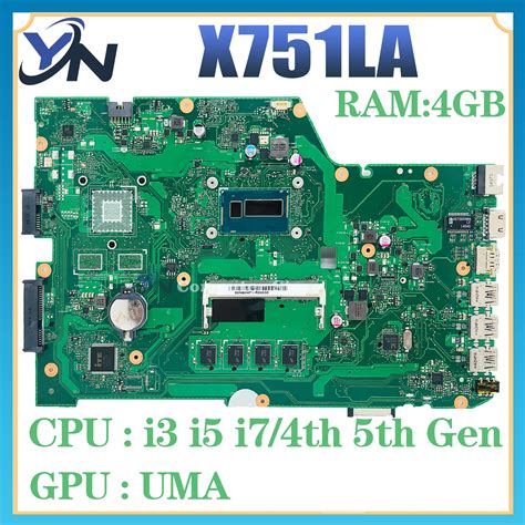 X La Laptop Motherboard I I I Th Gen Th Gen Cpu Gb Ram For Asus