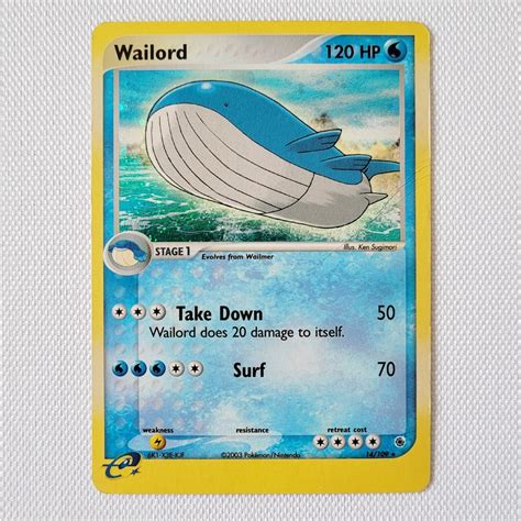 Carta Antiga Pokemon Wailord Holo Rare Ex Ruby Sapphire