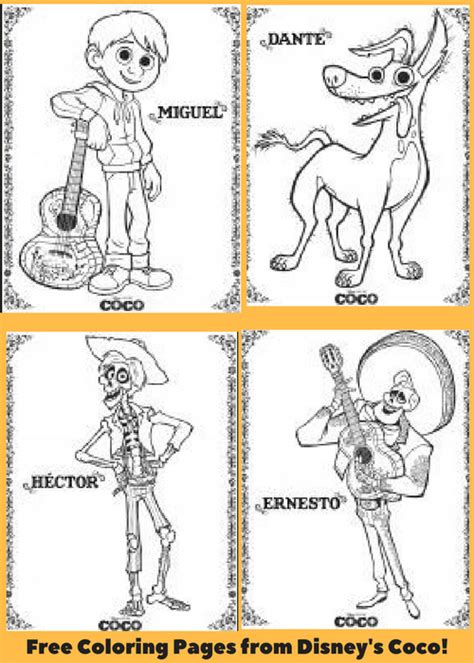 Disney S Coco Coloring Pages And Activity Sheets Free Printables