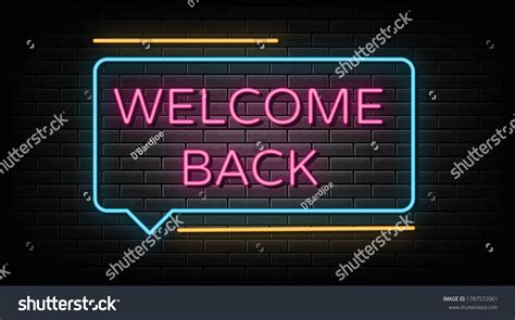 Welcome Back Neon Sign Design Element Stock Vector Royalty Free