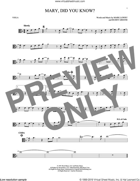 Mary Did You Know Sheet Music For Viola Solo Pdf Interactive