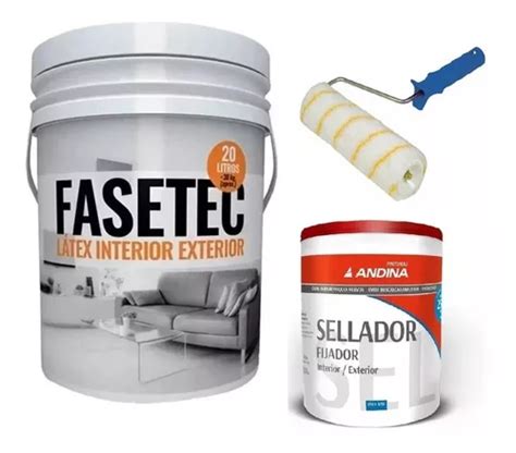 Combo Pintura L Tex Interior Exterior L Rodillo Fijador