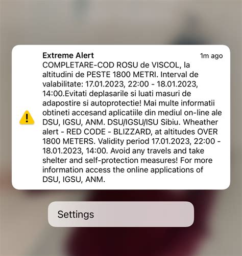 Dou Mesaje Ro Alert N Sibiu Al Doilea Cu Informa Ia Corect De Cod