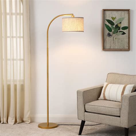 Dewenwils Modern Gold Arched Floor Lamps With Adjustable Lampshade