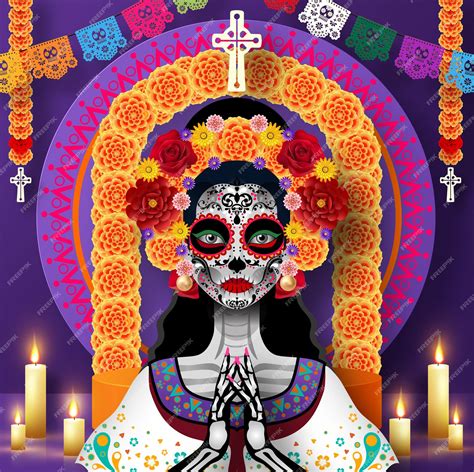 Premium Vector Day Of The Dead Dia De Los Muertos Sugar Skull With