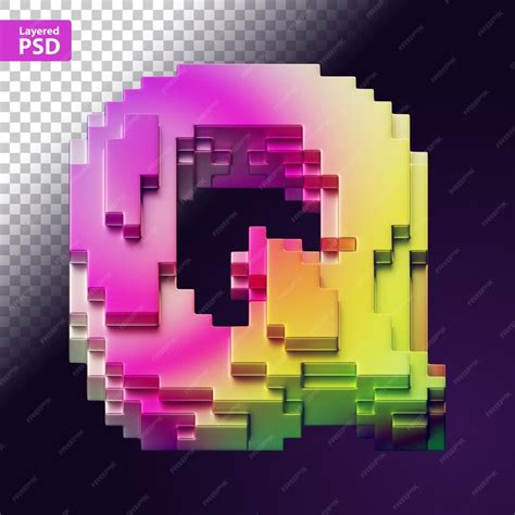 Premium Psd 3d Letter Made Of Colorful Pixels