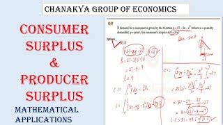 Consumer Surplus And Producer Surplus Mathematical Econ Doovi