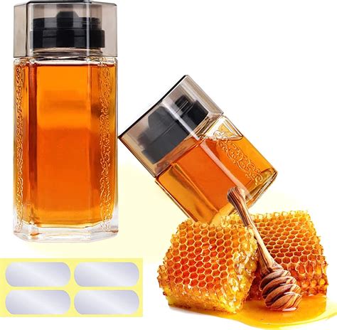 Buy ZF UP Honey Dispenser No Drip Glass Syrup Bottles Jars Containers