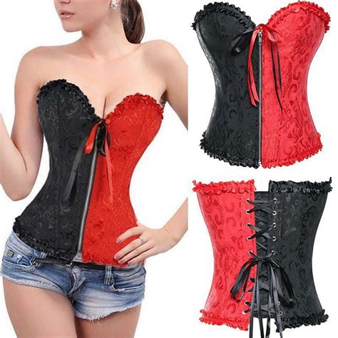 Sexy Top Dessous Kleid Burlesque Corsage Vollbrust Korsett Korsage