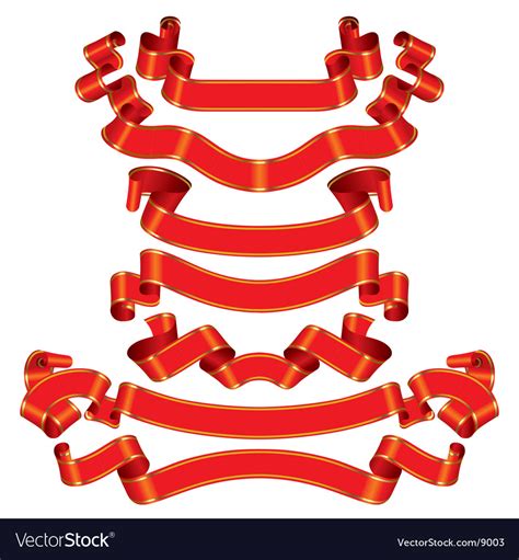 Set Of Red Ribbons Royalty Free Vector Image VectorStock