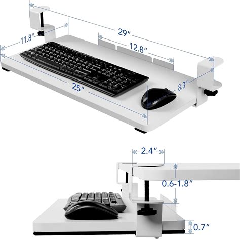 FlexiSpot Large Keyboard Tray Under Desk With C Clamp Mount Retractable