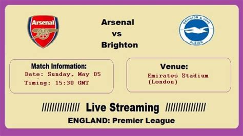 Arsenal Vs Brighton Live Streaming Ars Vs Bhu 5th May 2019 H2h Epl