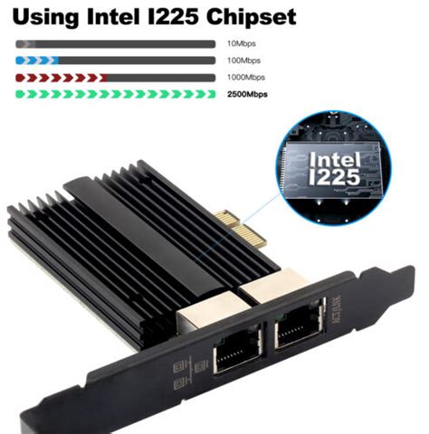 Dual Port 25g Gigabit Lan Gaming Card Network Card Intel I225 Pci E X1 Rj45 Nic Ebay