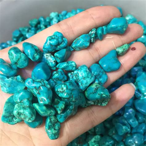 Biru Alami Turquoise Massal Batu Kerikil Spesimen Penyembuhan Kristal