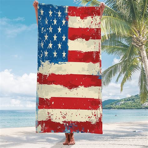 American Flag Superfine Fiber Beach Towel Th Of July Sand Free Beach