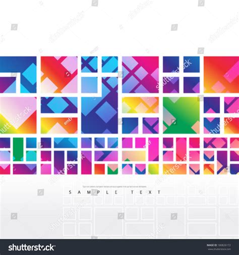 Colorful Overlapping Squares Background Stock Vector 180826172