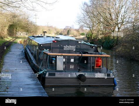 A Large Canal Boat On The Leeds Liverpool Canal Near Wigan Lancashire