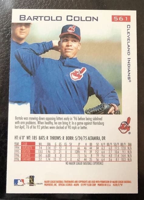 1997 Fleer 561 Bartolo Colon RC Rookie EBay