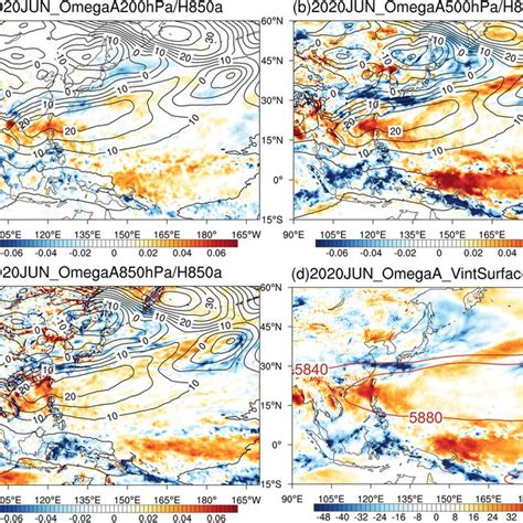 Distribution Of Monthly Mean A 200 HPa B 500 HPa And C 850 HPa