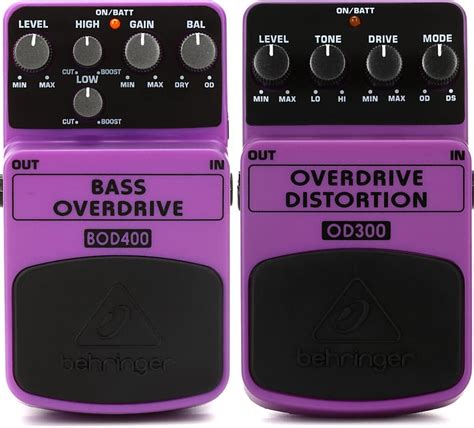 Behringer Bod400 Bass Overdrive Pedal Bundle With Behringer Reverb