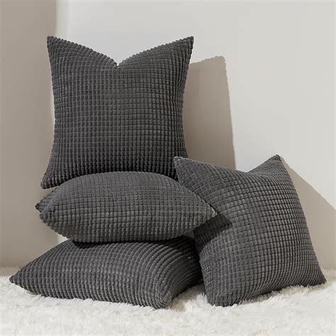 Amazon Topfinel Packs Dark Grey Decorative Throw Pillow Covers