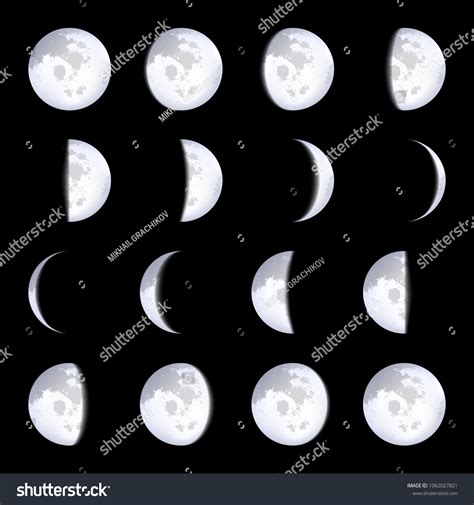 Creative Vector Illustration Realistic Moon Phases Stock Vector ...