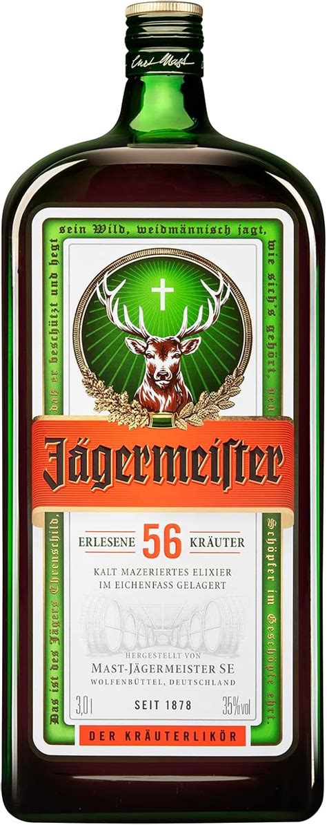 Jägermeister 1 x 3l Premium Kräuterlikör 35 Vol Integrierte