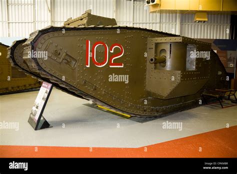 First World War Mark Iv Mk 4 Male Tank On Display Displayed At The