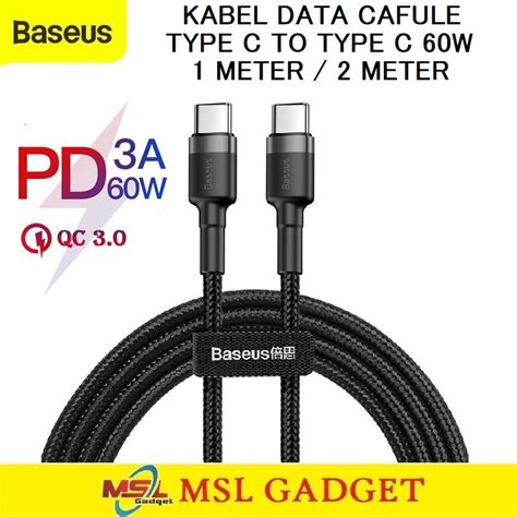 Jual Baseus Kabel Data Type C To C A W Qc Pd Super Fast Charging