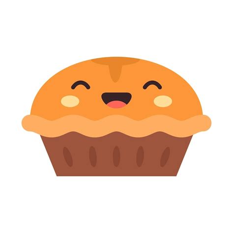 Premium Vector | Cute cartoon pumpkin pie vector illustration kawaii pie