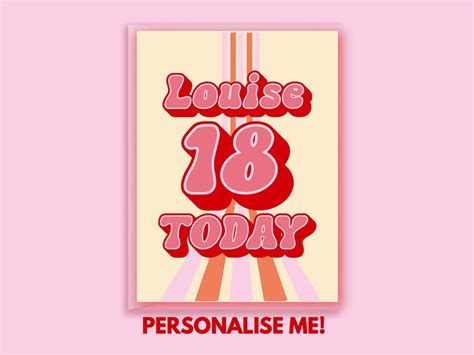 Personalised 18th Birthday Card 18th Card Retro 18th Birthday Card For