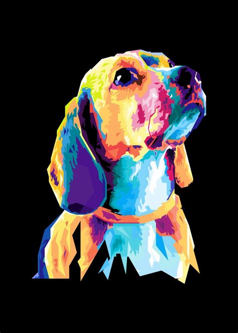 Dog Wpap Pop Art Poster Picture Metal Print Paint By Hiken Three