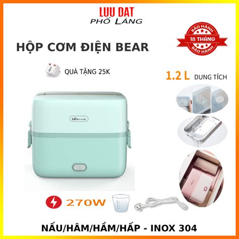 Hộp Cơm điện 12l Bear Dfh B12e1 Hộp Cơm điện ăn Trưa