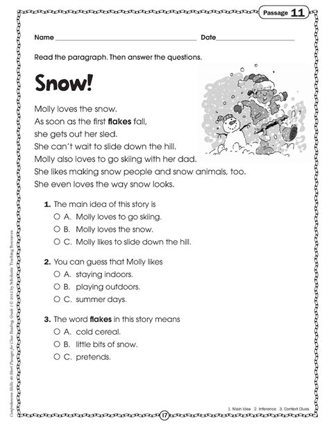 3rd Grade Christmas Language Arts Worksheets