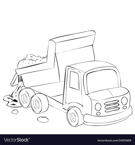 Dump Truck Dumping Drawing