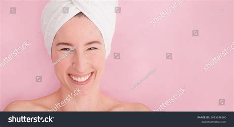 Beauty Portrait Cheerful Attractive Half Naked Stock Photo Shutterstock