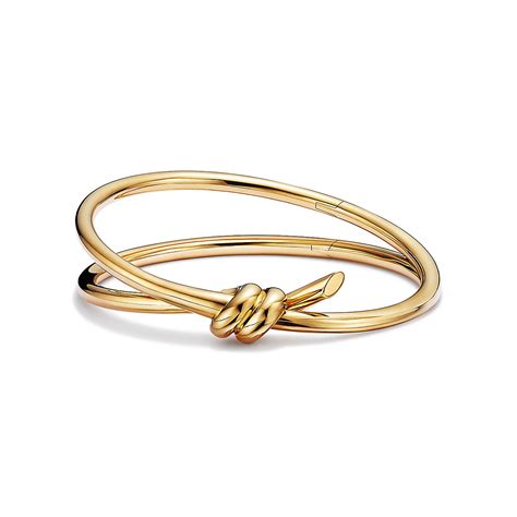 Tiffany Knot Double Row Hinged Bangle in Yellow Gold | Tiffany & Co. CA