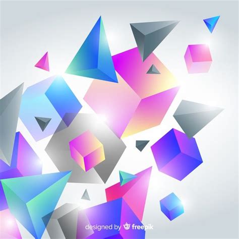 Free Vector | 3d geometric shapes background | Figuras geometricas en ...