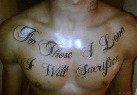 Adorable Wording Tattoos For Chest