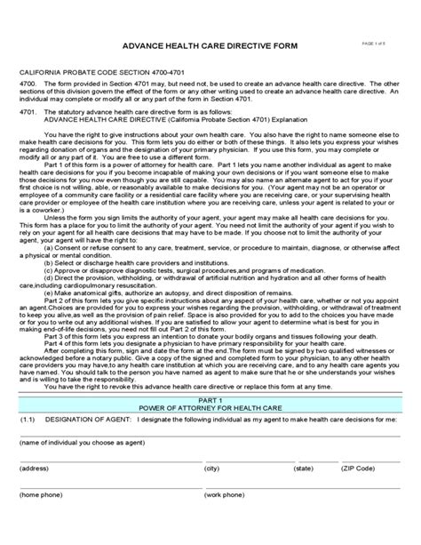 PDF Télécharger advance directive form california Gratuit PDF PDFprof