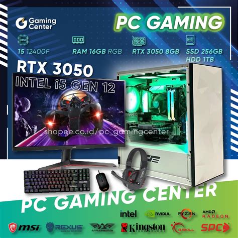 Jual PC GAMING FULLSET I5 12400F VAG RTX 3050 8GB RAM 16GB RGB SSD 256