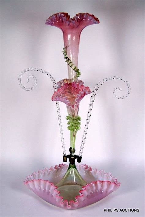 Victorian Vaseline Glass Epergne British Victorian Glass