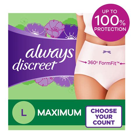 Always Discreet Max Protection Adult Incontinence Underwear Large 28