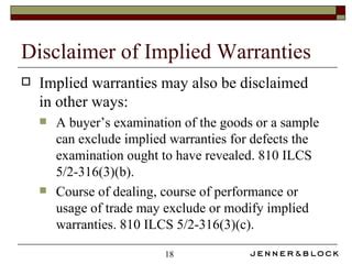 UCC Breach Of Warranty PPT