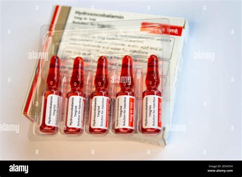 Hydroxocobalamin Acetate Ampoules Vitamin B12a Red Coloured Solution